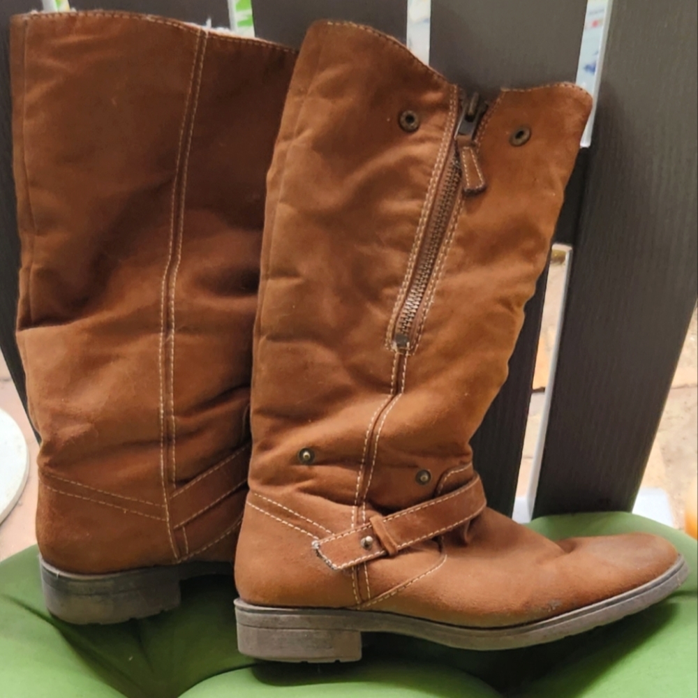 Lower East Side | 2 in 1 Sherpa-lined Moto Boot | cognac brown |